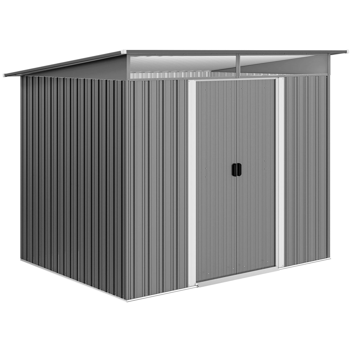 Galvanised Steel Outdoor Garden Shed 8.9ft x 6.5ft - Velmora