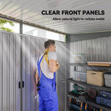 Galvanised Steel Outdoor Garden Shed 8.9ft x 6.5ft - Velmora