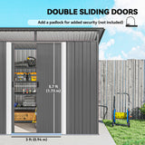 Galvanised Steel Outdoor Garden Shed 8.9ft x 6.5ft - Velmora