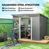 Galvanised Steel Outdoor Garden Shed 8.9ft x 6.5ft - Velmora