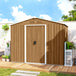 Galvanised Steel Outdoor Garden Shed 8ft x 6ft - Velmora