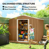 Galvanised Steel Outdoor Garden Shed 8ft x 6ft - Velmora