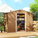 Galvanised Steel Outdoor Garden Shed 8ft x 6ft - Velmora