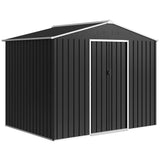 Galvanised Steel Outdoor Garden Shed 8ft x 6ft - Velmora