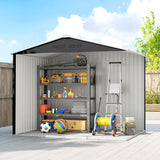 Galvanised Steel Outdoor Garden Shed 8ft x 6ft - Velmora