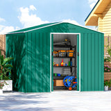 Galvanised Steel Outdoor Garden Shed 8ft x 6ft - Velmora