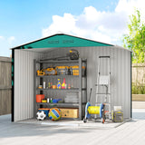 Galvanised Steel Outdoor Garden Shed 8ft x 6ft - Velmora