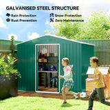 Galvanised Steel Outdoor Garden Shed 8ft x 6ft - Velmora