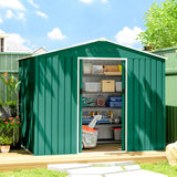 Galvanised Steel Outdoor Garden Shed 8ft x 6ft - Velmora