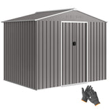 Galvanised Steel Outdoor Garden Shed 8ft x 6ft - Velmora