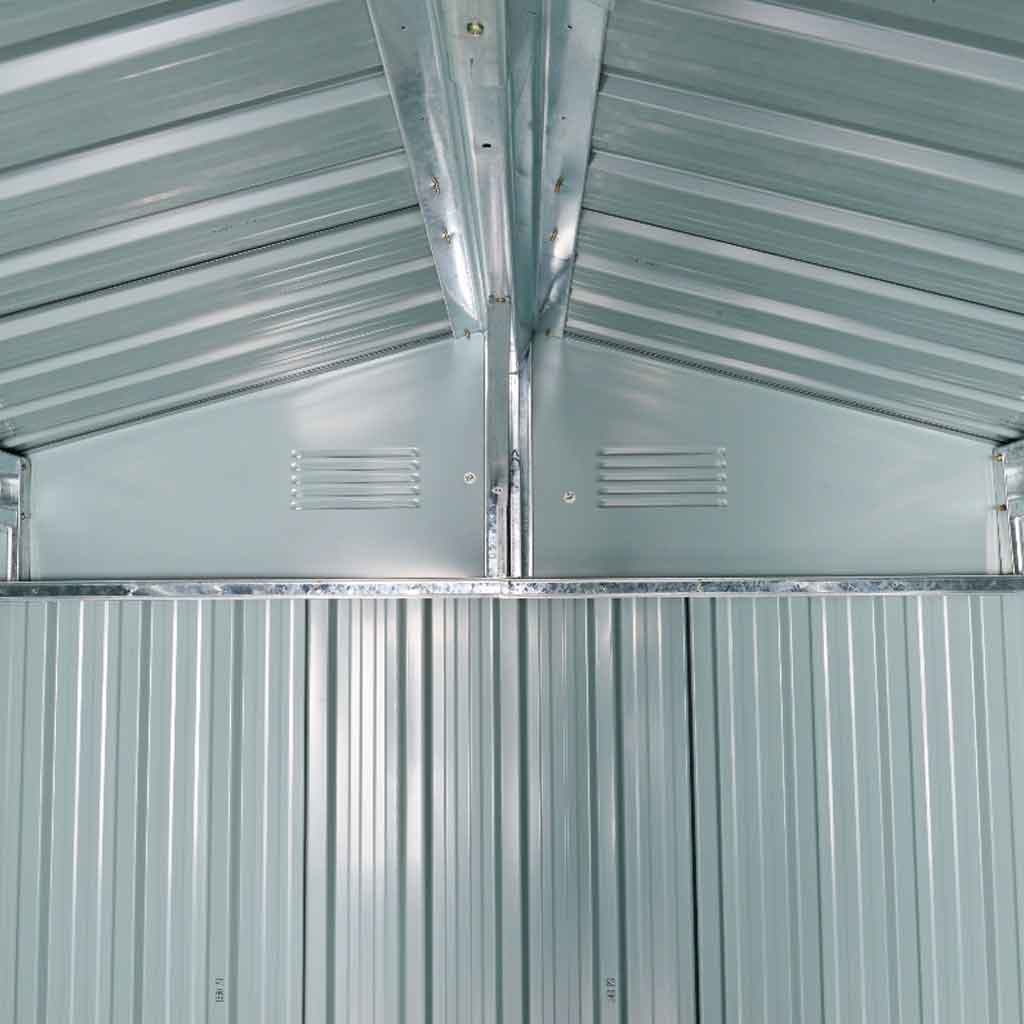 Galvanised Steel Outdoor Garden Shed 8ft x 6ft - Velmora