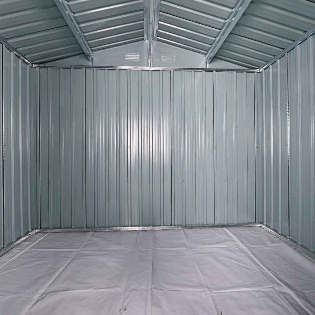 Galvanised Steel Outdoor Garden Shed 8ft x 6ft - Velmora