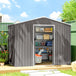 Galvanised Steel Outdoor Garden Shed 8ft x 6ft - Velmora