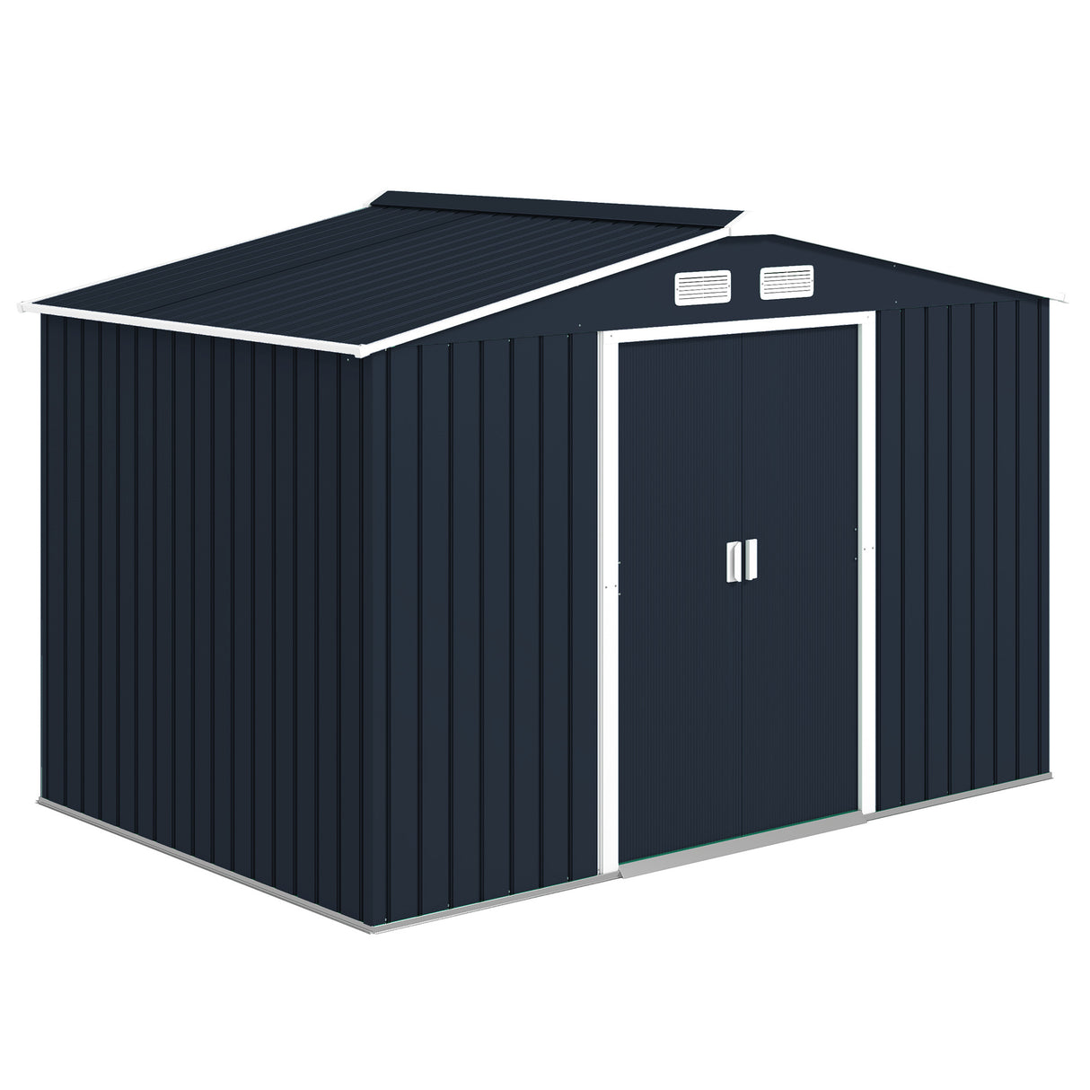 Galvanised Steel Outdoor Garden Shed 9ft x 6ft - Velmora