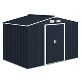 Galvanised Steel Outdoor Garden Shed 9ft x 6ft - Velmora