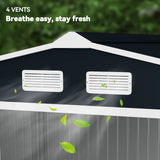 Galvanised Steel Outdoor Garden Shed 9ft x 6ft - Velmora