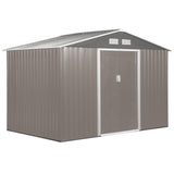 Galvanised Steel Outdoor Garden Shed 9ft x 6ft - Velmora