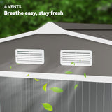 Galvanised Steel Outdoor Garden Shed 9ft x 6ft - Velmora