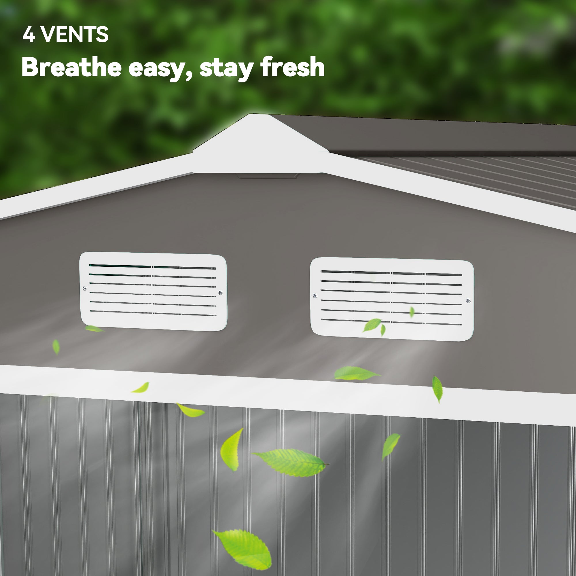 Galvanised Steel Outdoor Garden Shed 9ft x 6ft - Velmora