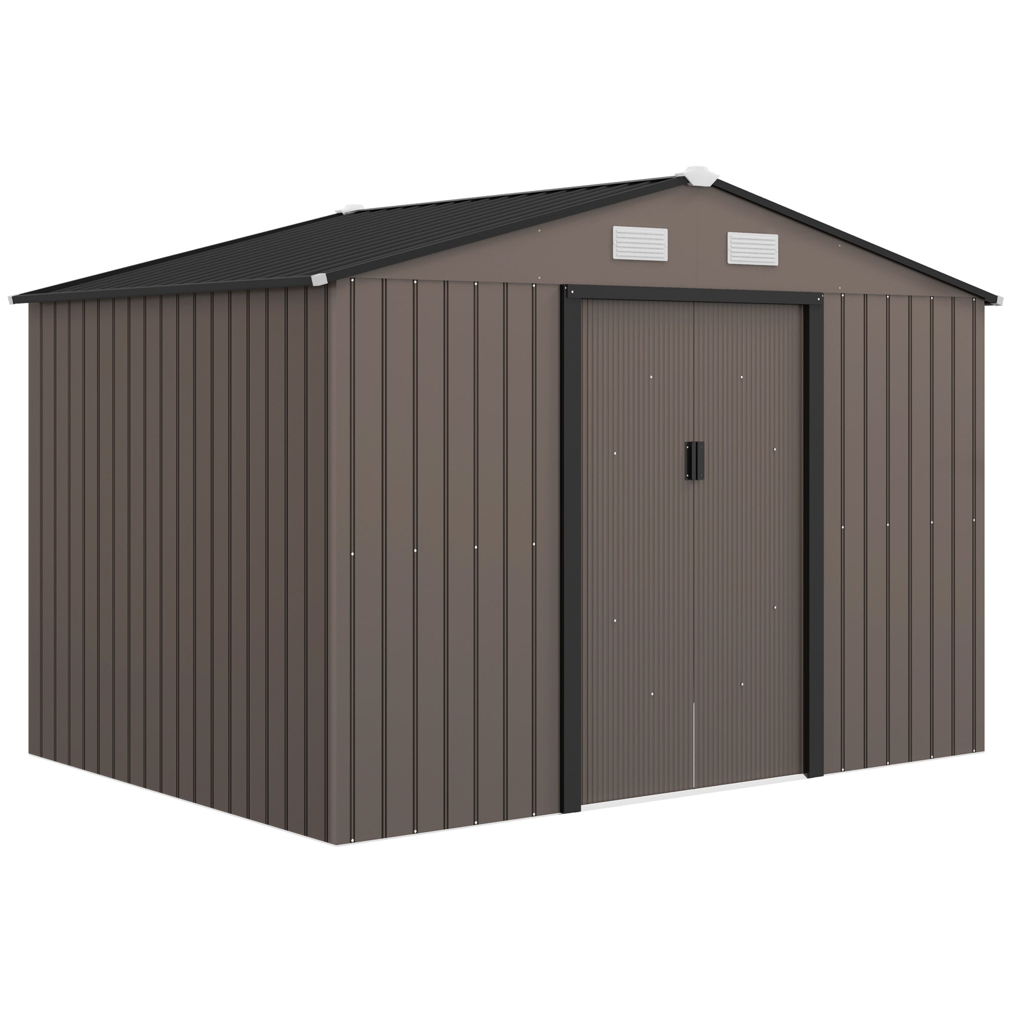 Galvanised Steel Outdoor Garden Shed 9ft x 6ft - Velmora