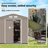 Galvanised Steel Outdoor Garden Shed 9ft x 6ft - Velmora