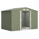 Galvanised Steel Outdoor Garden Shed 9ft x 6ft - Velmora