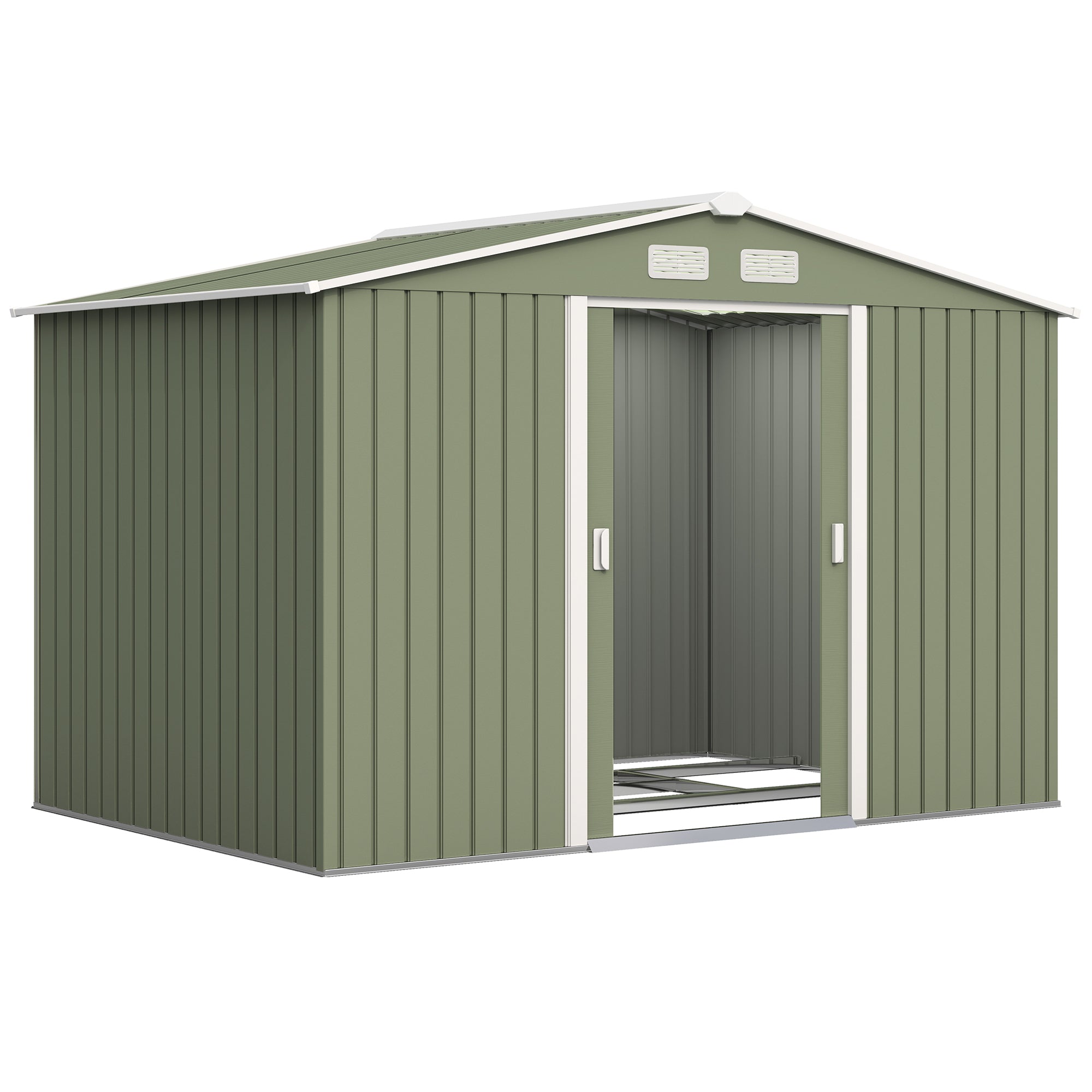 Galvanised Steel Outdoor Garden Shed 9ft x 6ft - Velmora