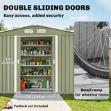 Galvanised Steel Outdoor Garden Shed 9ft x 6ft - Velmora