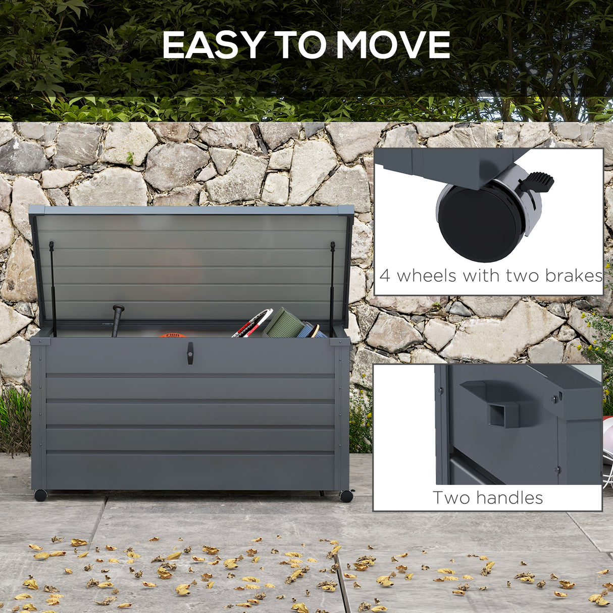Galvanised Steel Outdoor garden Storage Box 311Ltr - Velmora