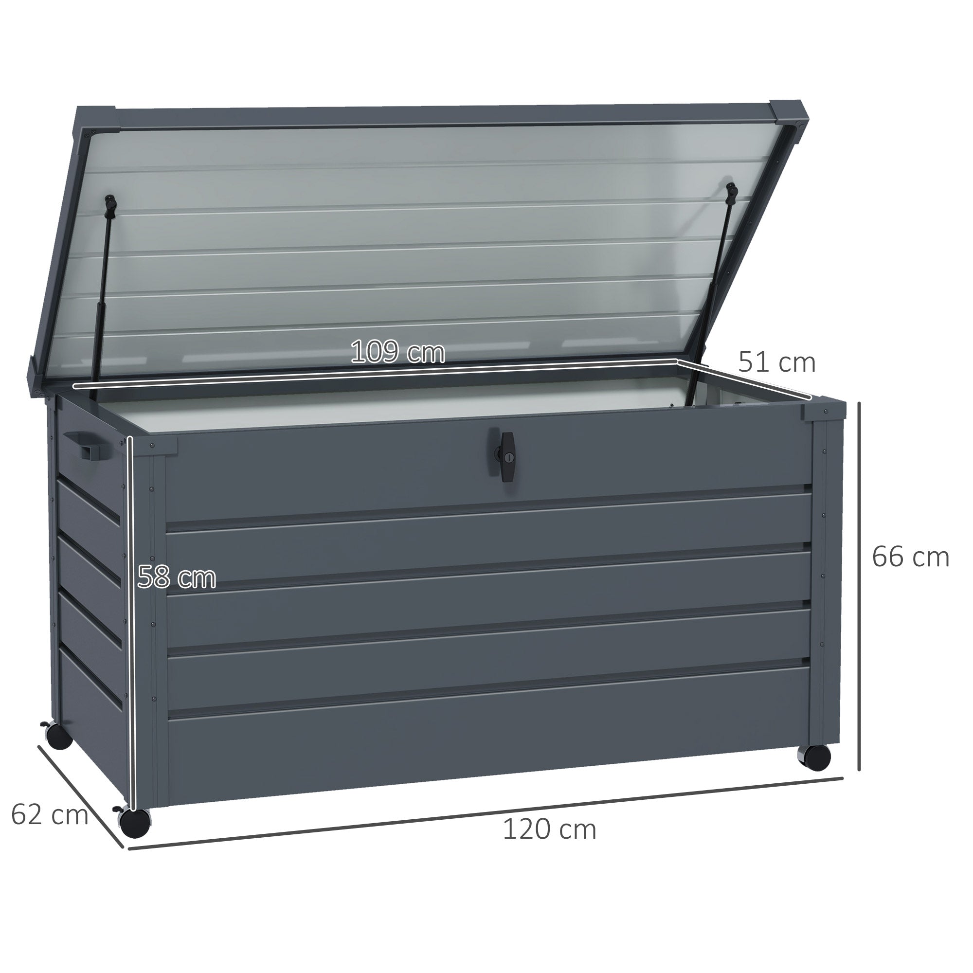 Galvanised Steel Outdoor garden Storage Box 311Ltr - Velmora