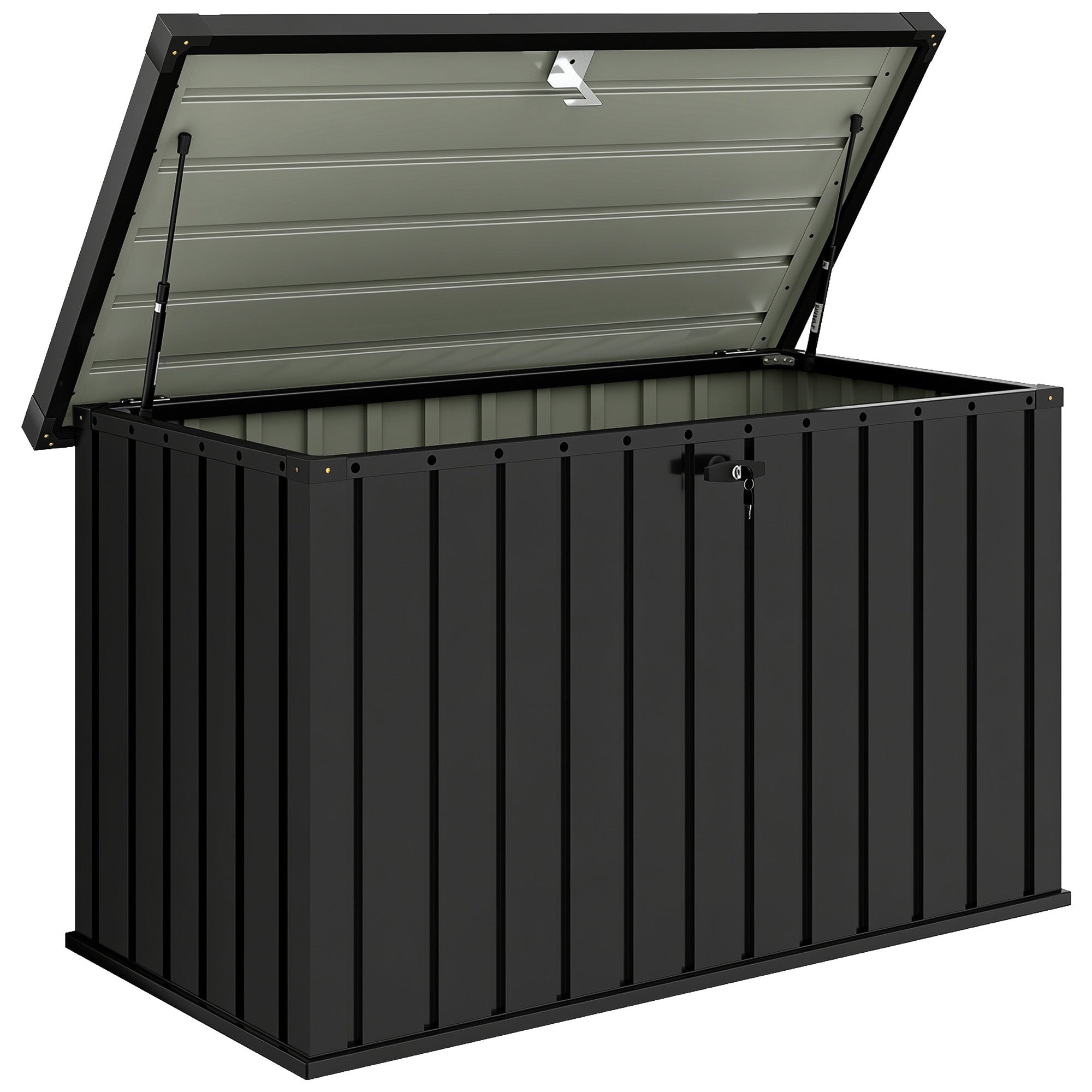 Galvanised Steel Outdoor Garden Storage Box 400Ltr - Velmora