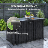 Galvanised Steel Outdoor Garden Storage Box 400Ltr - Velmora