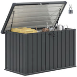 Galvanised Steel Outdoor Garden Storage Box 400Ltr - Velmora