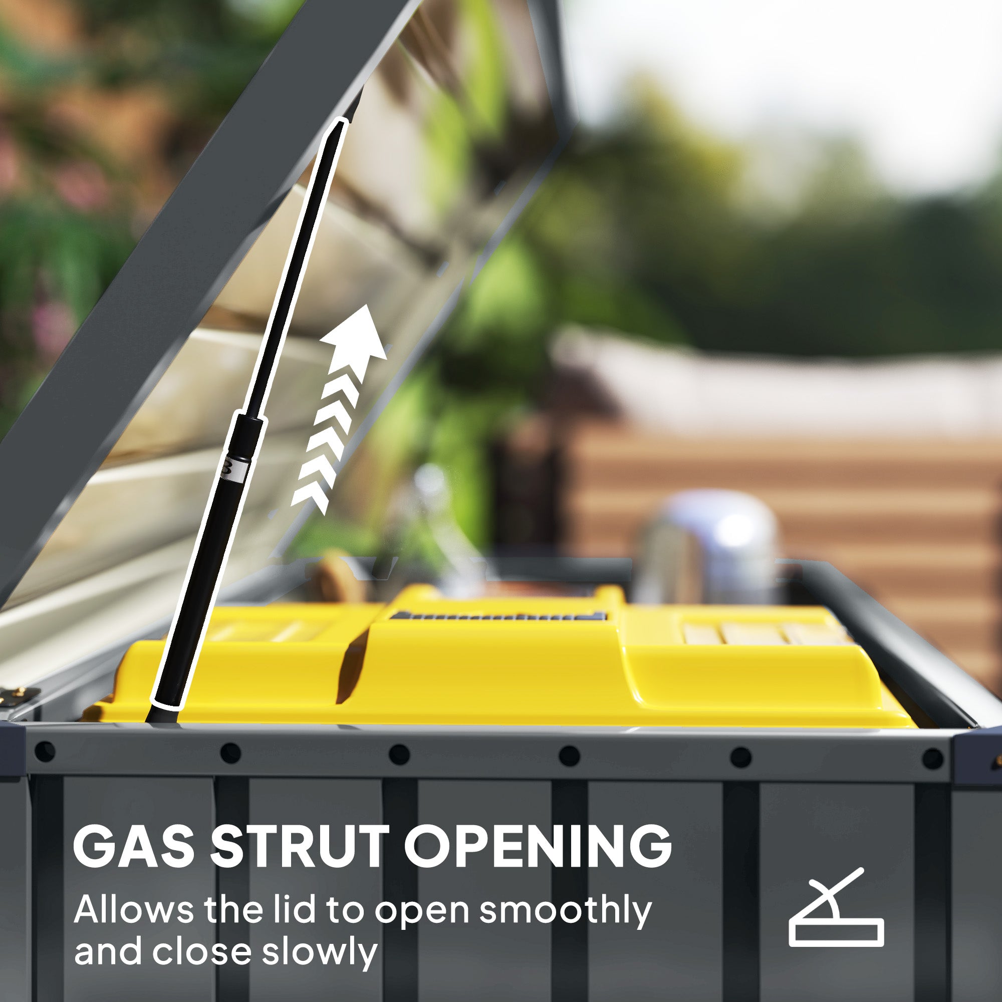 Galvanised Steel Outdoor Garden Storage Box 400Ltr - Velmora
