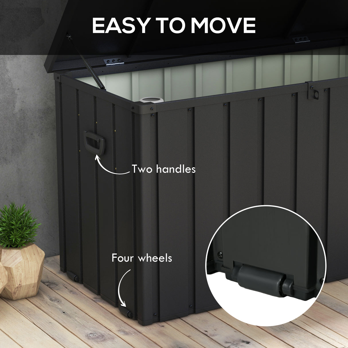 Galvanised Steel Outdoor Garden Storage Box 450Ltr - Velmora