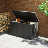 Galvanised Steel Outdoor Garden Storage Box 450Ltr - Velmora