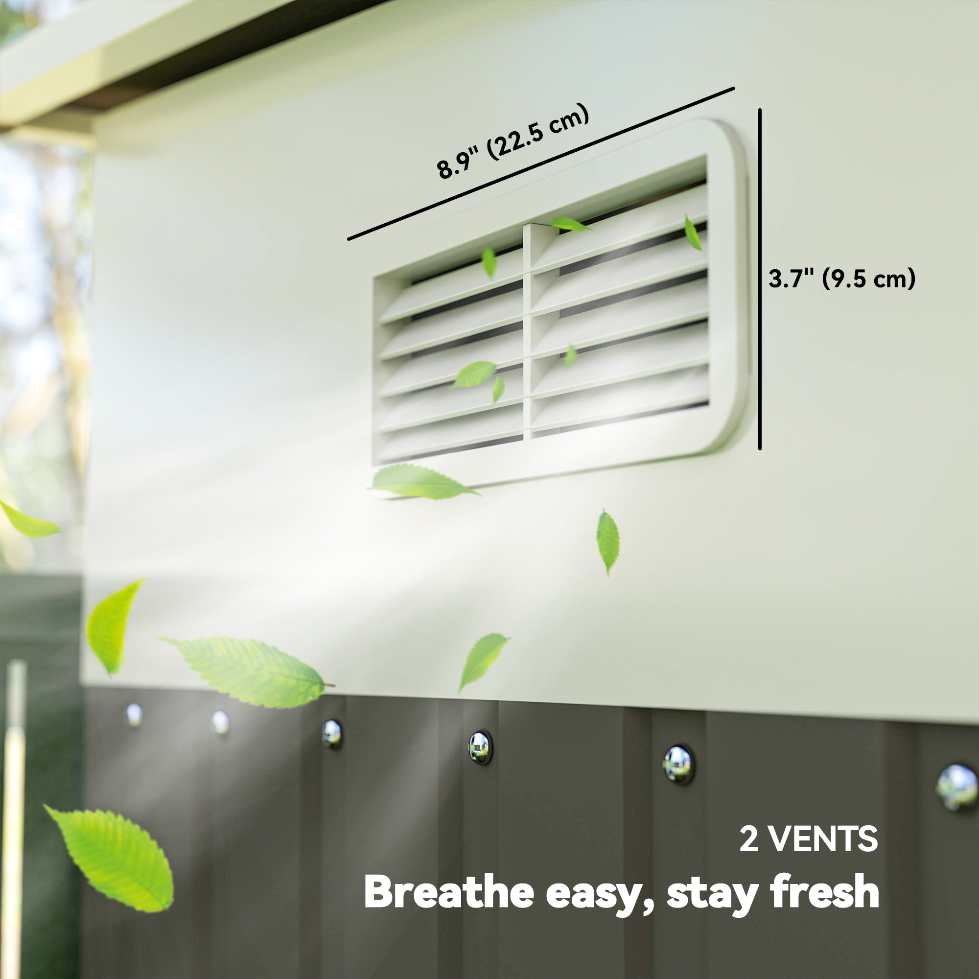 Galvanised Steel Outdoor Garden Storage Shed 11.3ft x 9.2ft - Velmora