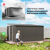 Galvanised Steel Outdoor Garden Storage Shed 11.3ft x 9.2ft - Velmora