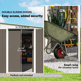 Galvanised Steel Outdoor Garden Storage Shed 11.3ft x 9.2ft - Velmora