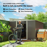 Galvanised Steel Outdoor Garden Storage Shed 11.3ft x 9.2ft - Velmora