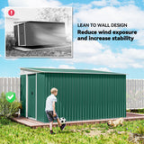 Galvanised Steel Outdoor Garden Storage Shed 11.3ft x 9.2ft - Velmora
