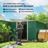 Galvanised Steel Outdoor Garden Storage Shed 11.3ft x 9.2ft - Velmora