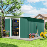 Galvanised Steel Outdoor Garden Storage Shed 11.3ft x 9.2ft - Velmora