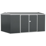 Galvanised Steel Outdoor Garden Storage Shed 14ft x 8ft - Velmora