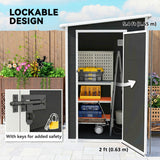 Galvanised Steel Outdoor Garden Storage Shed 4ft x 5ft - Velmora