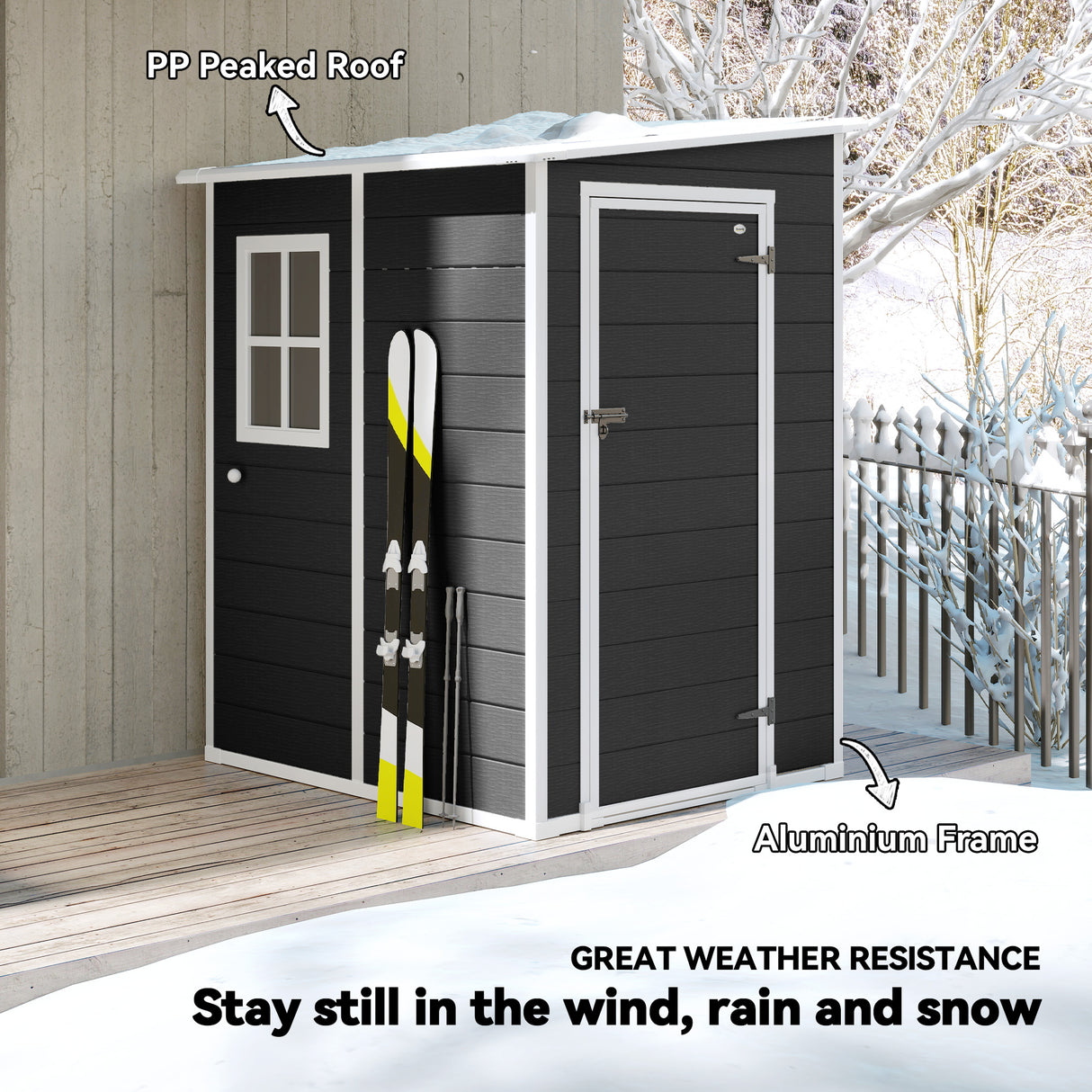 Galvanised Steel Outdoor Garden Storage Shed 4ft x 5ft - Velmora