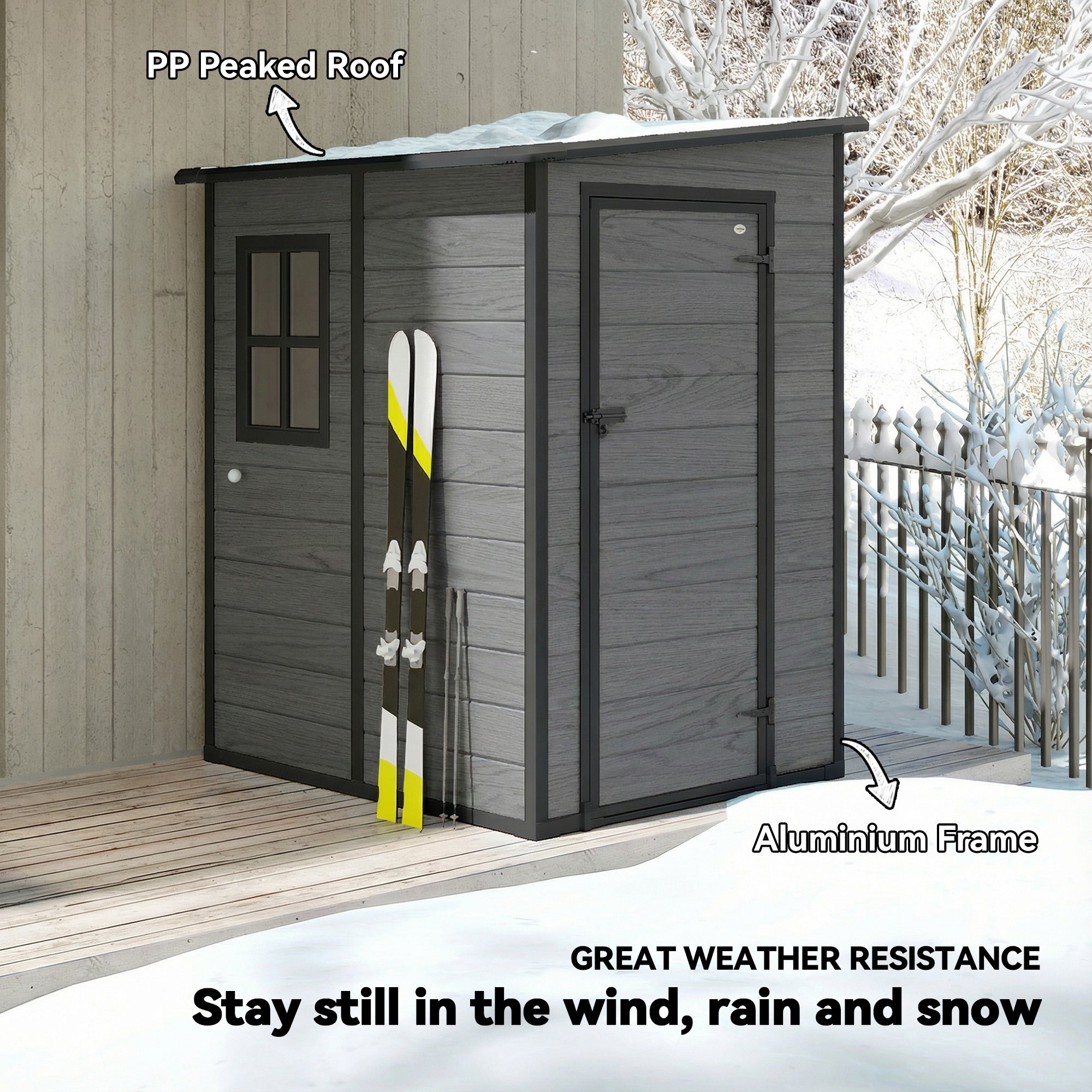 Galvanised Steel Outdoor Garden Storage Shed 4ft x 5ft - Velmora