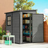 Galvanised Steel Outdoor Garden Storage Shed 4ft x 5ft - Velmora