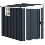 Galvanised Steel Outdoor Garden Storage Shed 4ft x 6ft - Velmora