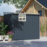 Galvanised Steel Outdoor Garden Storage Shed 4ft x 6ft - Velmora